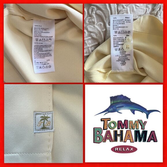 Yellow Tommy Bahama Short Sleeve 100% Silk Shirt! - Picture 7 of 16